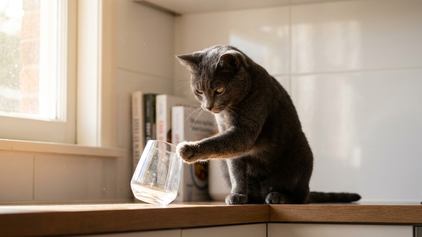 Why Your Cat Knocked Over That Glass: It's Not Chaos, It's Intelligence