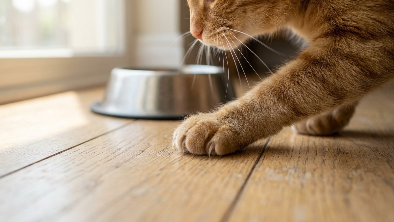 Why Your Cat Scratches Around Its Bowl After Eating—And What It Really Means About You