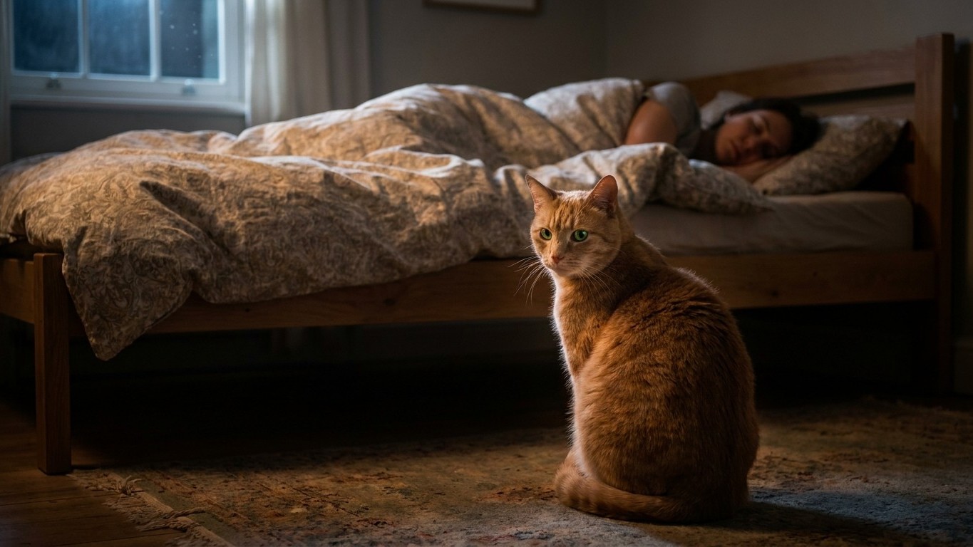 Night Vision Cameras Reveal the Shocking Truth: Cats Check On You While You Sleep
