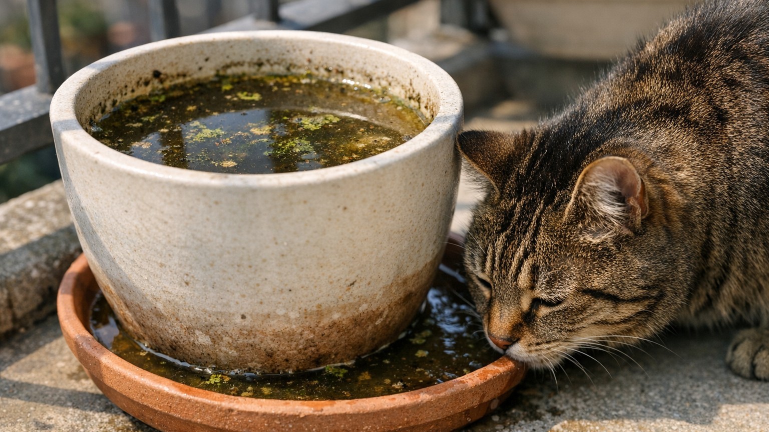 The Hidden Danger in Your Plant Saucer: Why Vets Warn Against Letting Cats Drink Contaminated Balcony Water