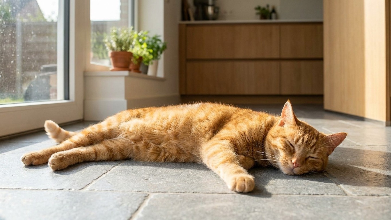 Why Your Cat Sprawls Flat on the Tiles: A Vet's Explanation That Changes Everything