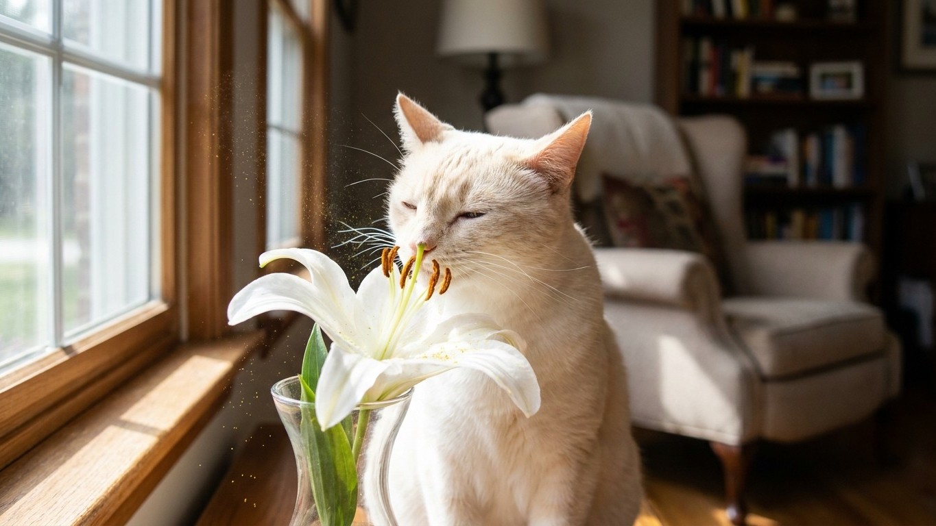 I kept a vase of lilies on my table just for decoration: a vet showed me what a single grooming session was doing to my ca...