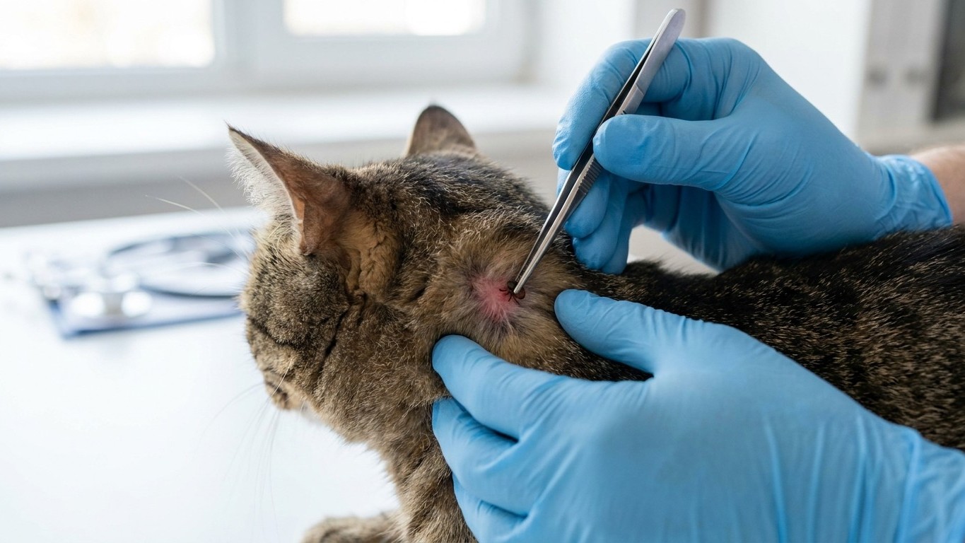 I pulled a tick off my cat's neck with my fingers like I always did: three days later, the vet showed me what had stayed u...