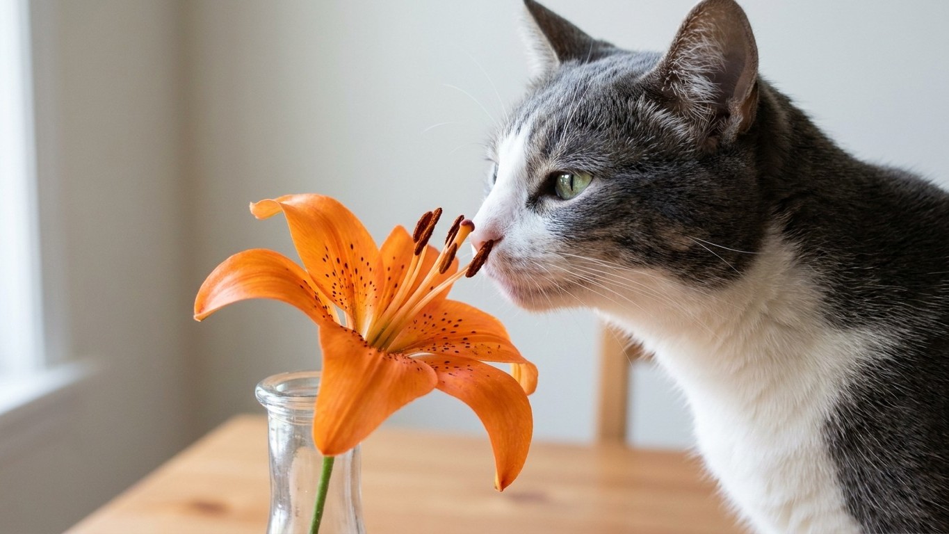 I put fresh lilies in a vase just to brighten up the living room: a vet showed me what the pollen on my cat's fur was doin...