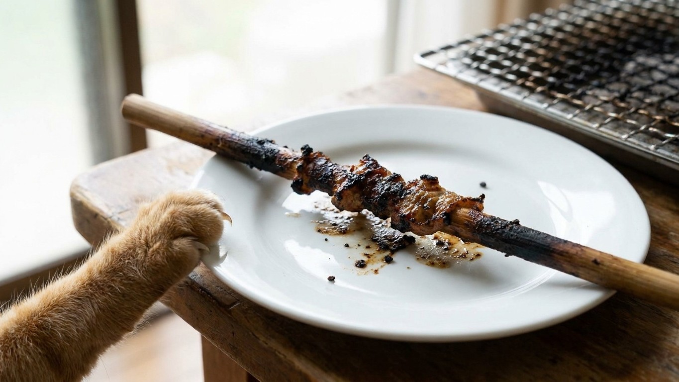 'I thought it was just a piece of wood': why a grease-soaked skewer left near the barbecue is a danger cats never resist
