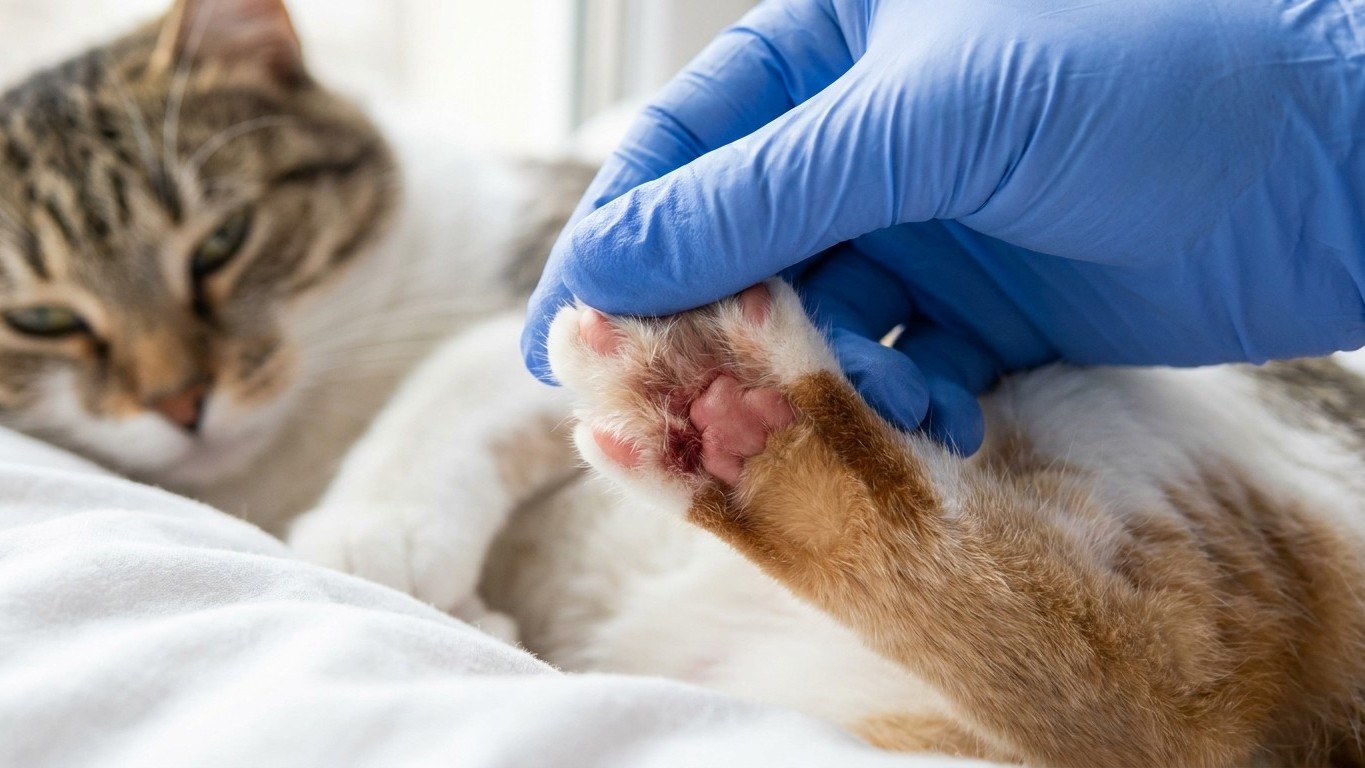 I thought my cat was just limping after a walk in the tall grass: when the vet showed me what had burrowed between his paw...