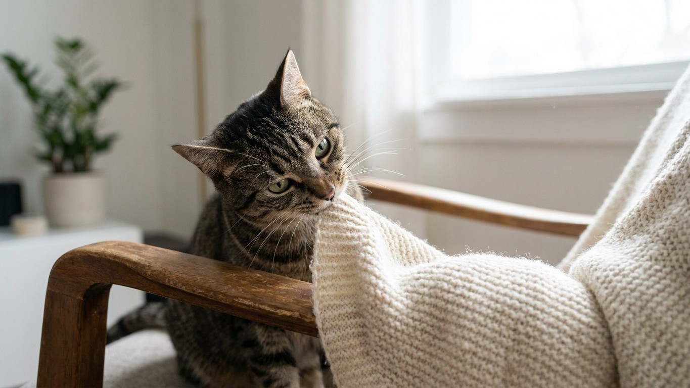 I let my cat chew on wool for months just because it kept him busy: the day the vet showed me the scan, it was already too...