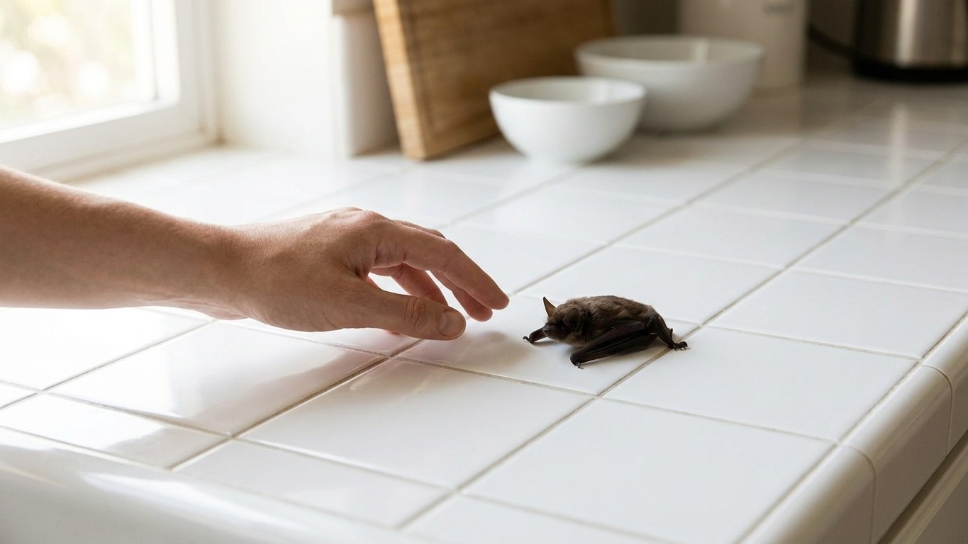 I picked up the live bat my cat dropped on the kitchen floor bare-handed just to put it back outside: at the surgery, one ...