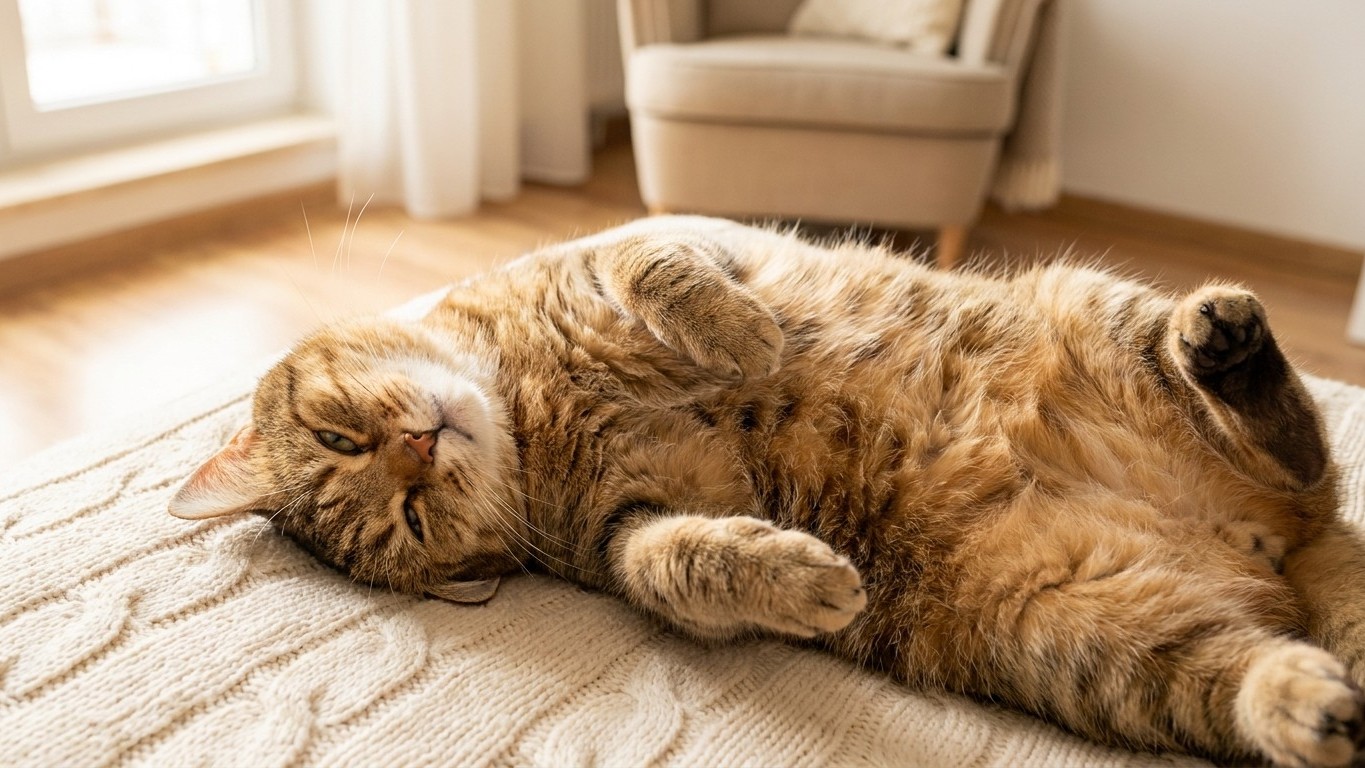 Vets never reach for the belly when a cat rolls onto its back: what that pose is really asking for