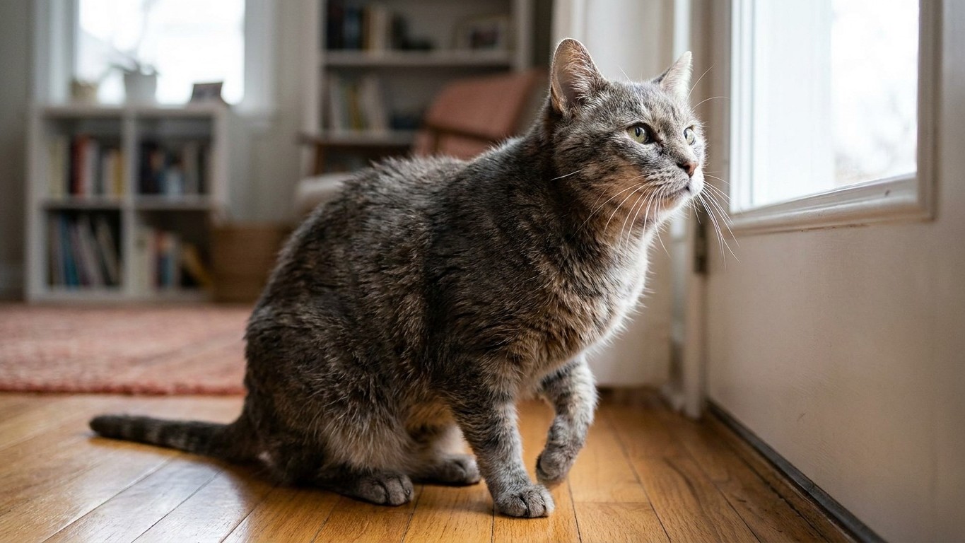 We all keep waiting for a limp to show up in an old cat, when it's the windowsill she no longer jumps onto that says it lo...