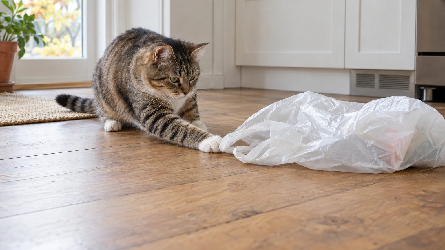 Why does my cat chew plastic bags? The causes, the dangers and how to stop it